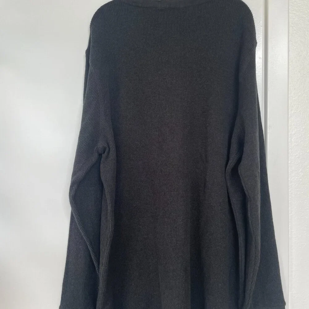 Polo Ralph Lauren Charcoal Gray Waffle Knit Long-Sleeve, Crew Neck Shirt,‎ XXL